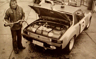 Porsche 914 with Fire Fighting kit in the rear luggage compartment on top of the engine